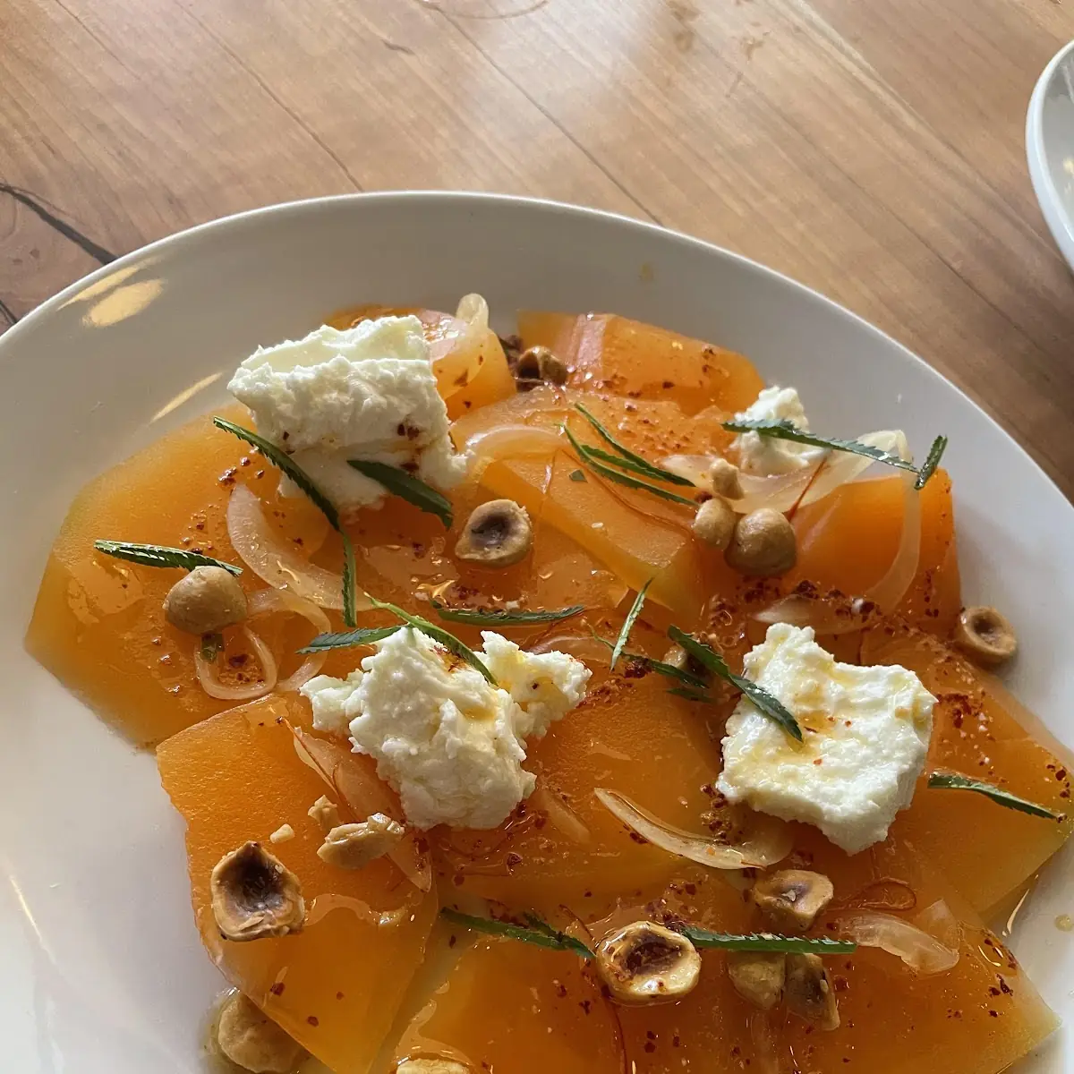 Melon Marinated Feta Sweet Onion Hazelnut