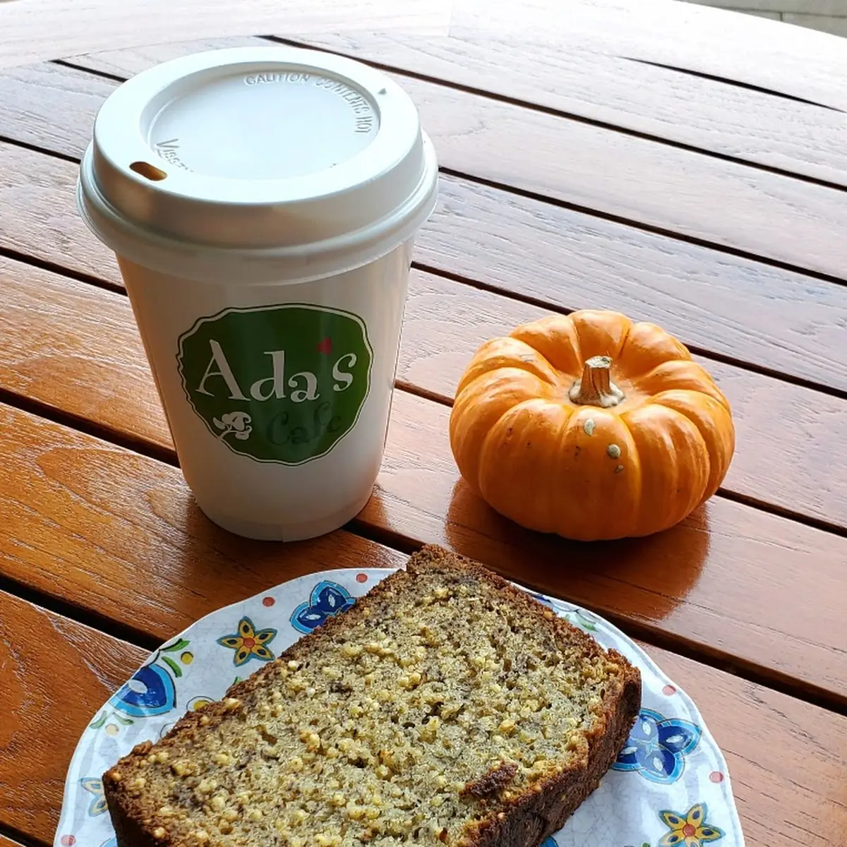 Latte with Warmed Banana Bread