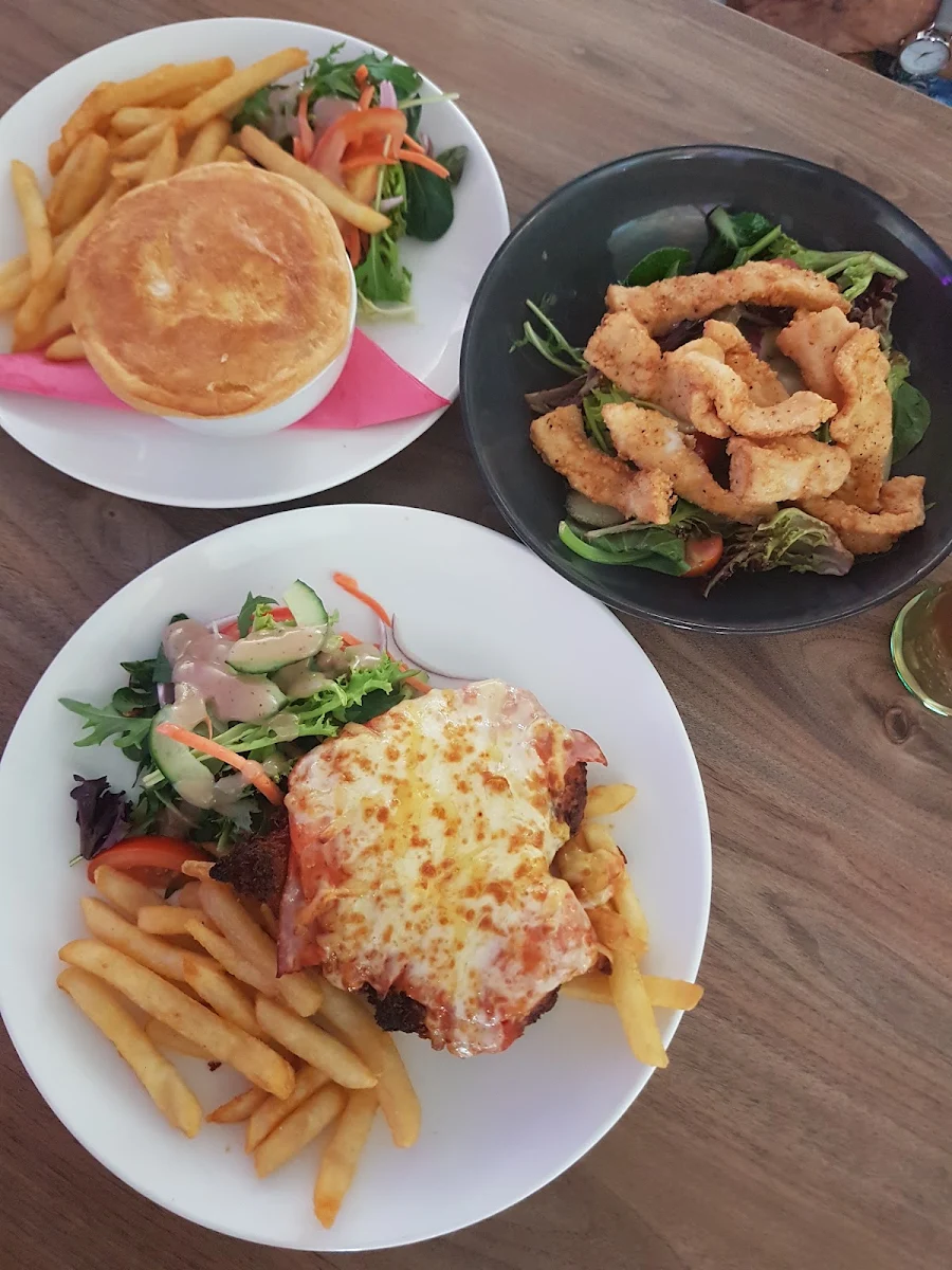 Salt and Pepper Calamari Parma & Chips Pie & Chips, LIONS@springwood