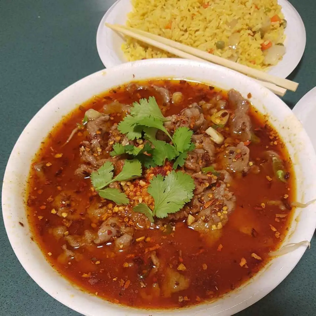 Sliced Beef in Hot Oil