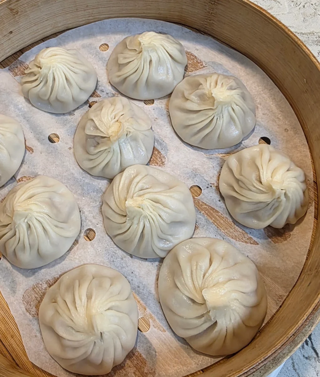 Steamed Soup Dumplings in Basket