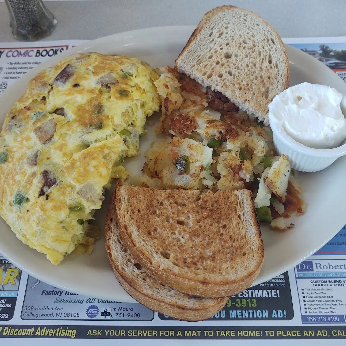 Sausage Spinach and Cheese Omelette