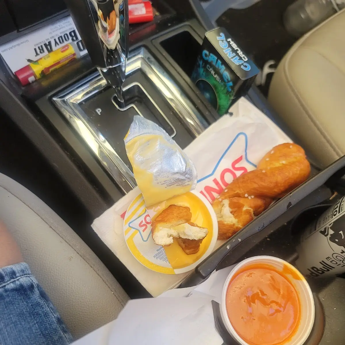 Pretzel Sticks Cheese and Buffalo Sauce