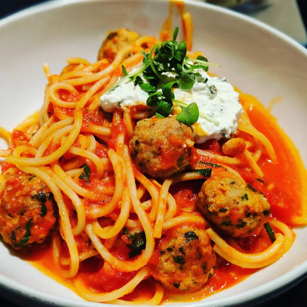 Spaghetti with Veal Meatballs