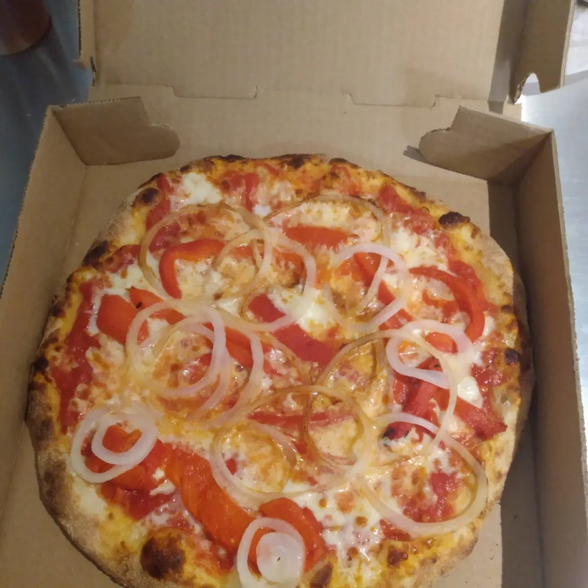 Roasted Red Peppers with Onion Pizza