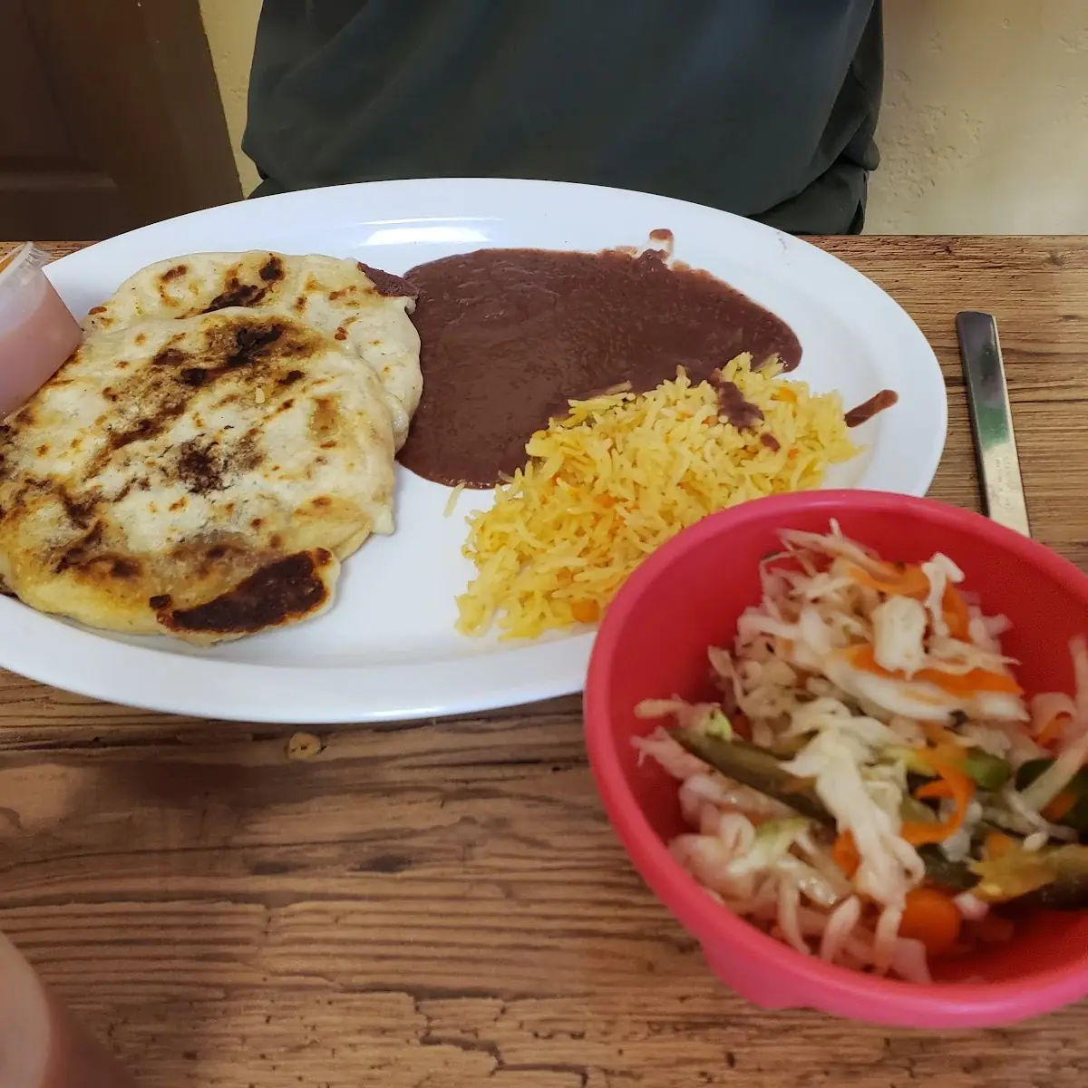 Pupusas Any Combo Served with Rice & Beans