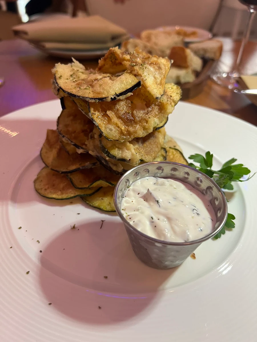 Fried Zucchini Chips with Tzatziki