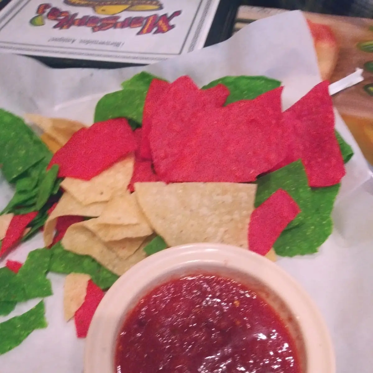Chips and Salsa and Chips with Cheese Dip