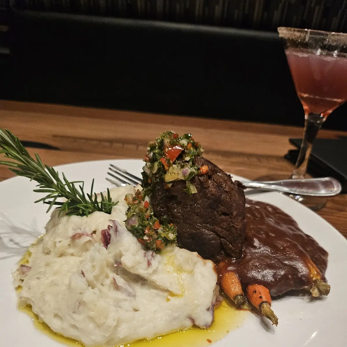 Pepper Crusted New York with Gorgonzola