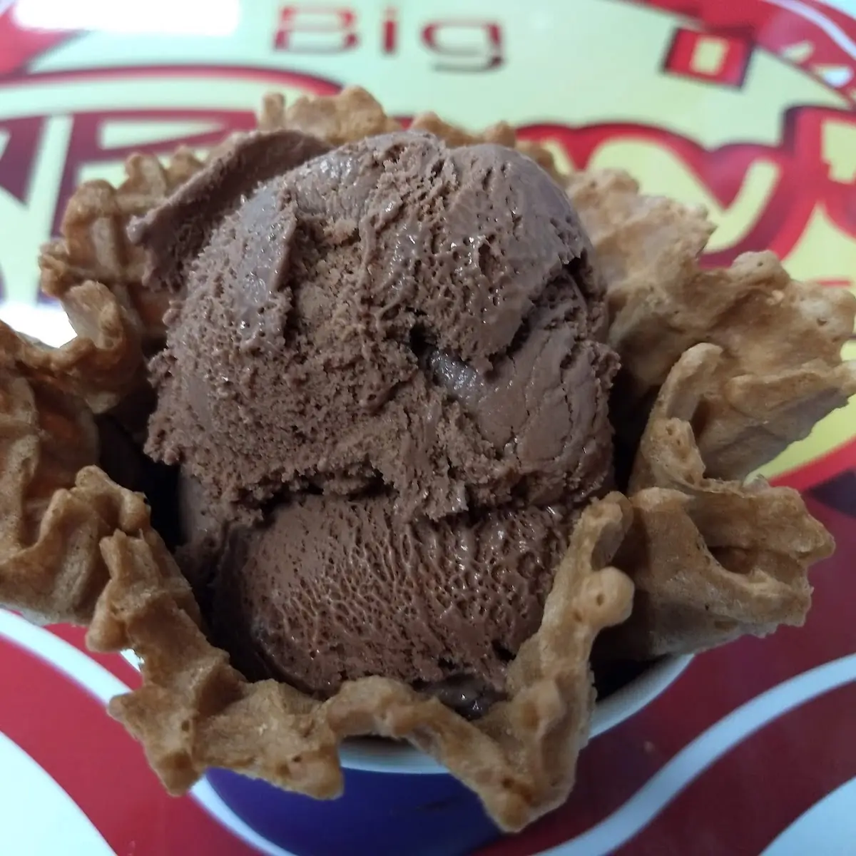 Chocolate Ice Cream and Sugar Cone