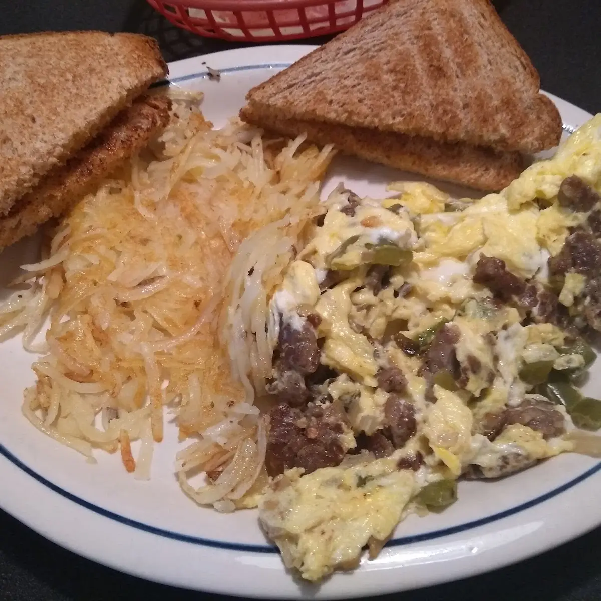 Breakfast with Sausage and Hash Browns