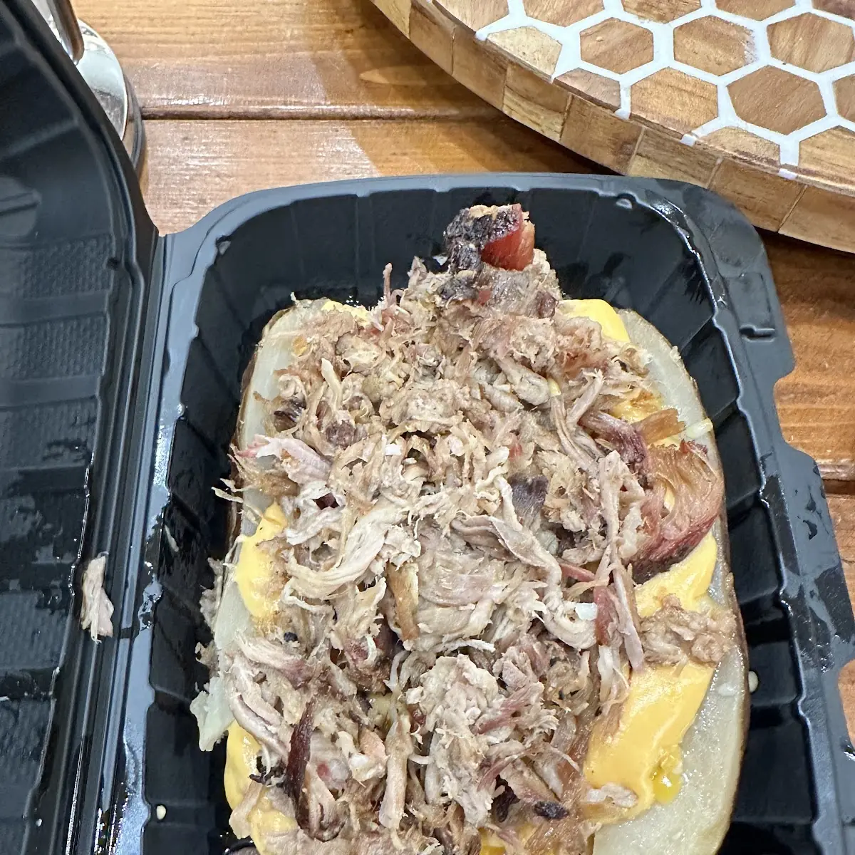 Loaded Baked Potato w Smoked Pulled Pork