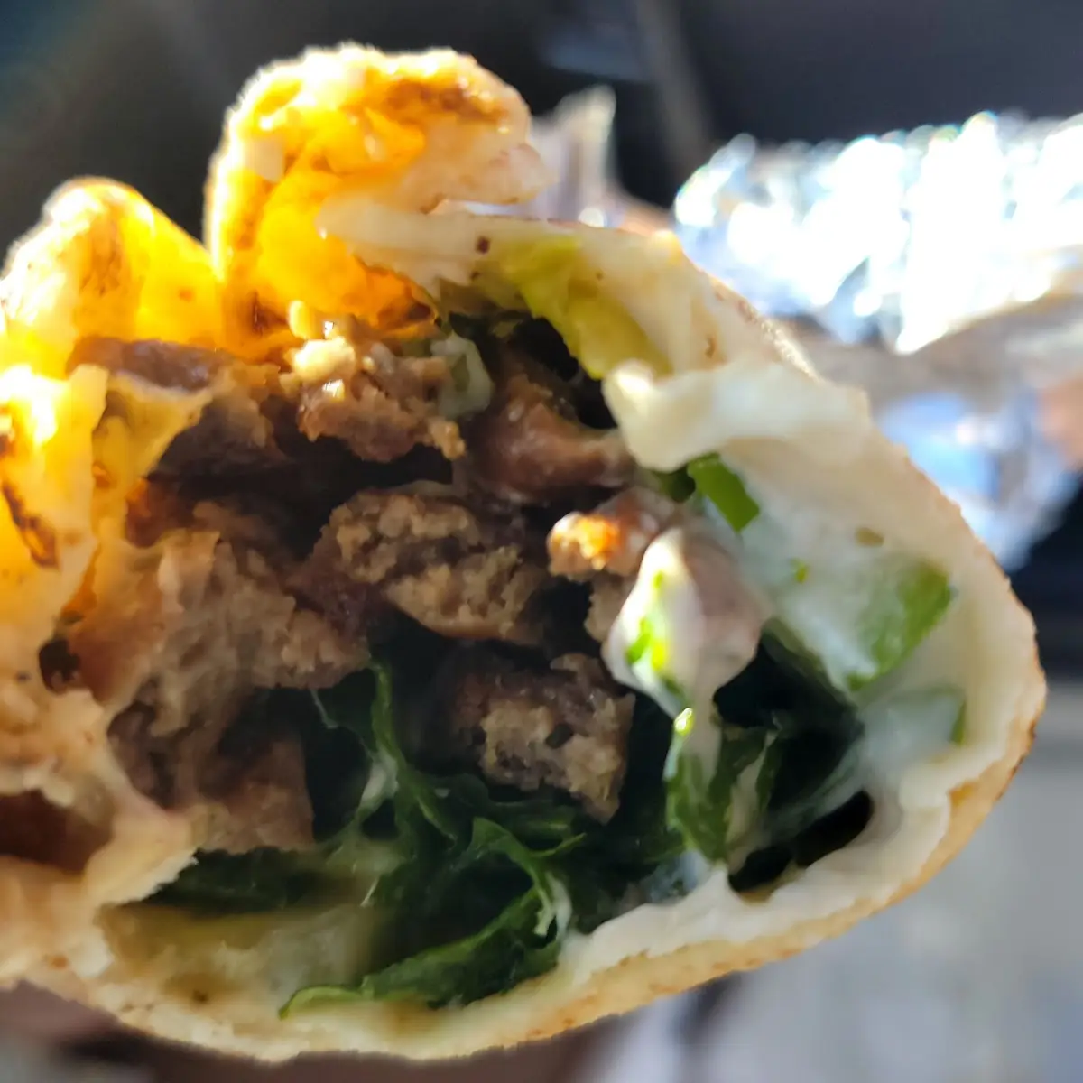 Gyro Meat or Grilled Chicken & Cheese Rice Sandwich