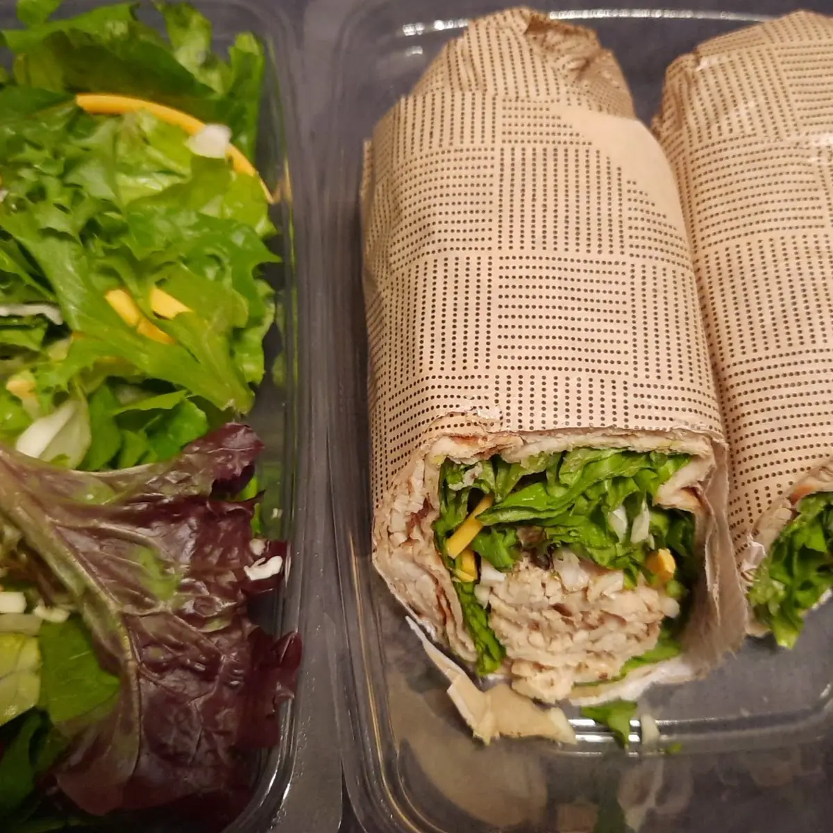 Chicken Wrap and Side Salad