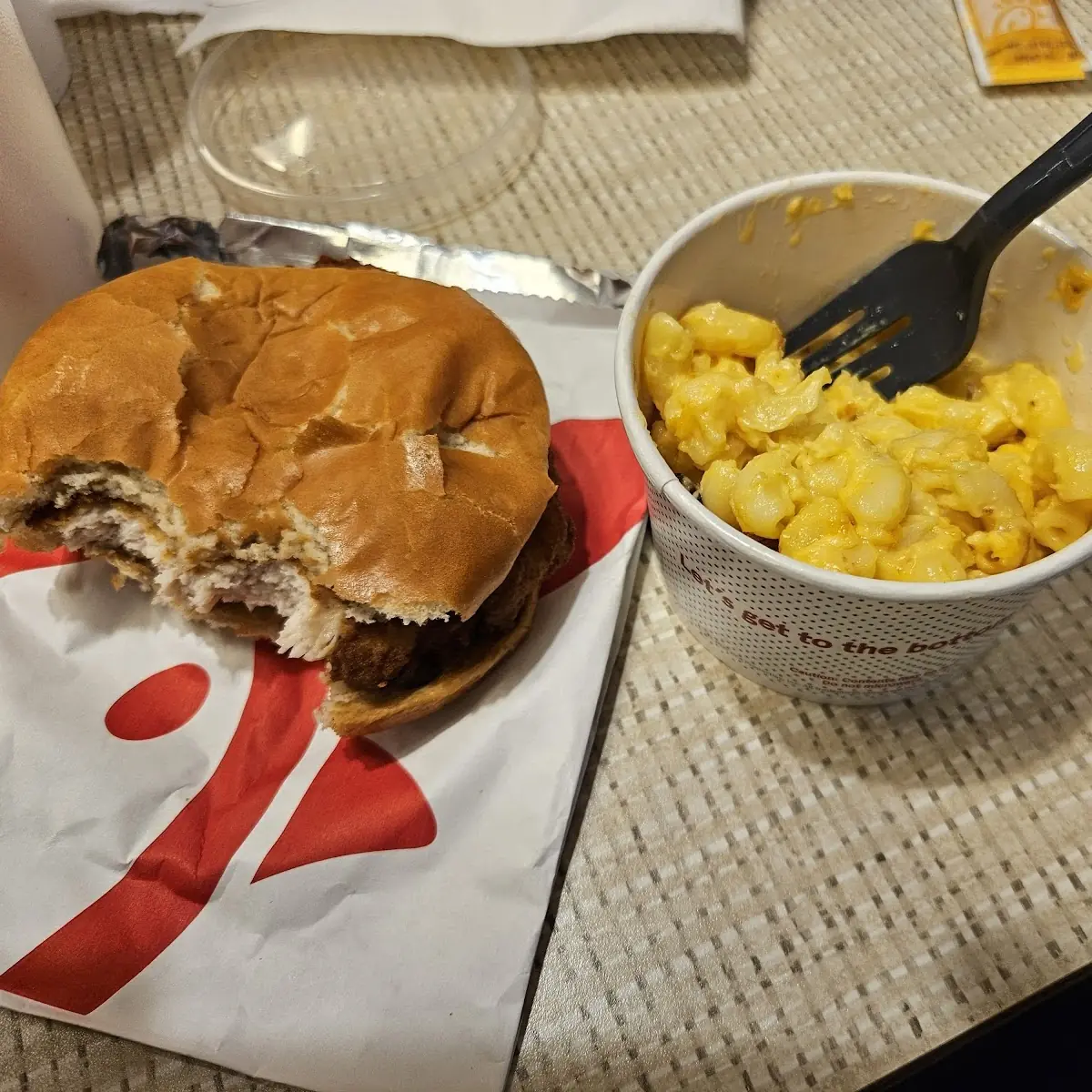 Original Chicken Sandwich and Mac N Cheese