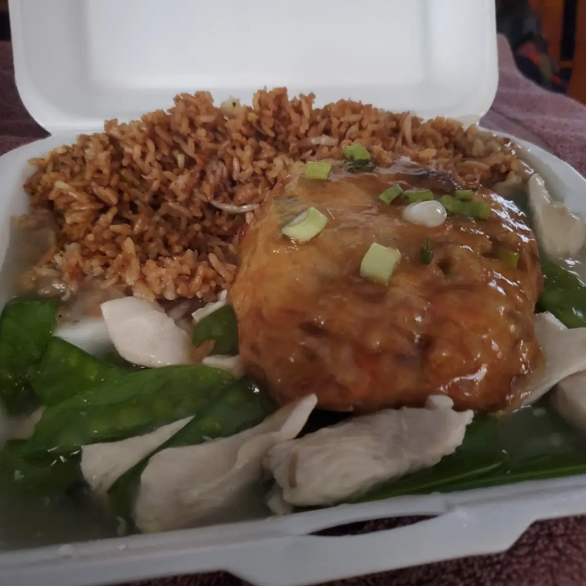 Lunch Special Chicken with Pea Pods & Egg Foo Young