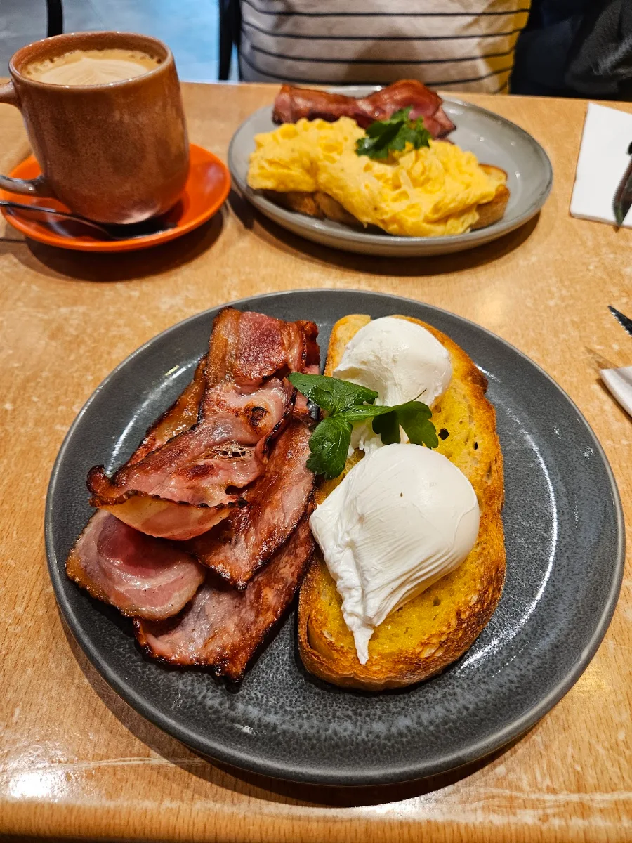 Eggs Bacon on Sourdough Toast, Coffee Bean Cafe