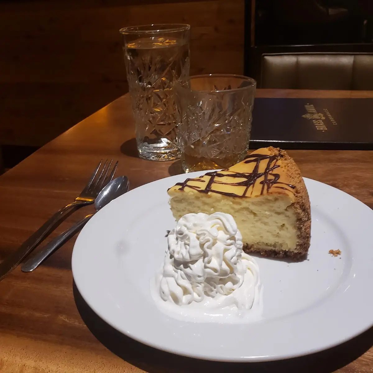 Cheesecake Slice with Fresh Sweet Cream