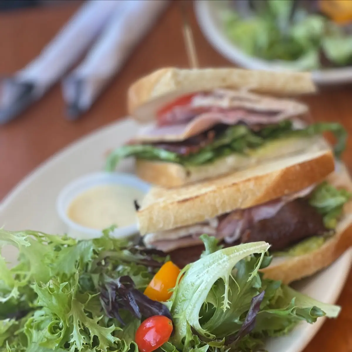 Club Sandwich with Salad