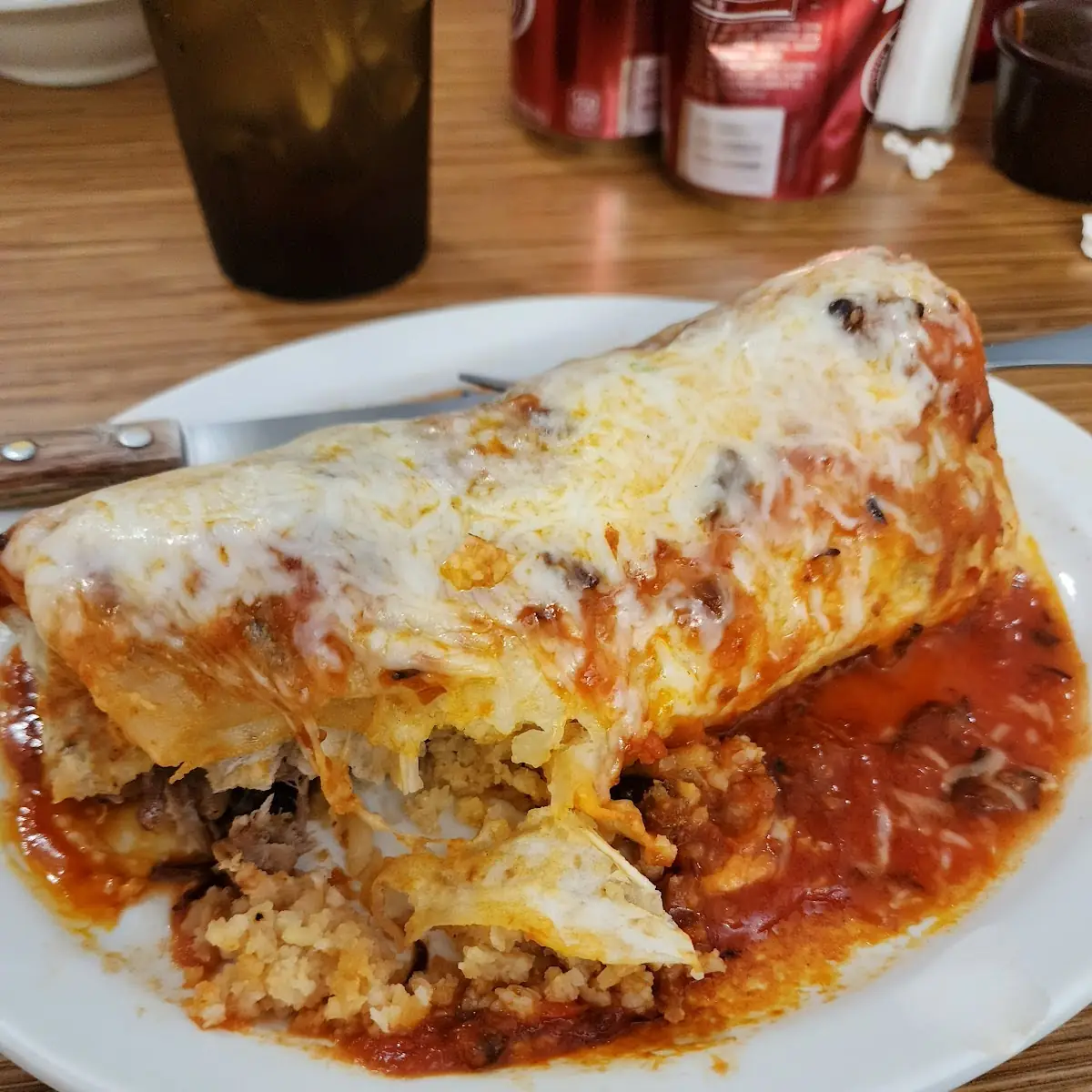 Carne Asada Burrito Wet Red Sauce