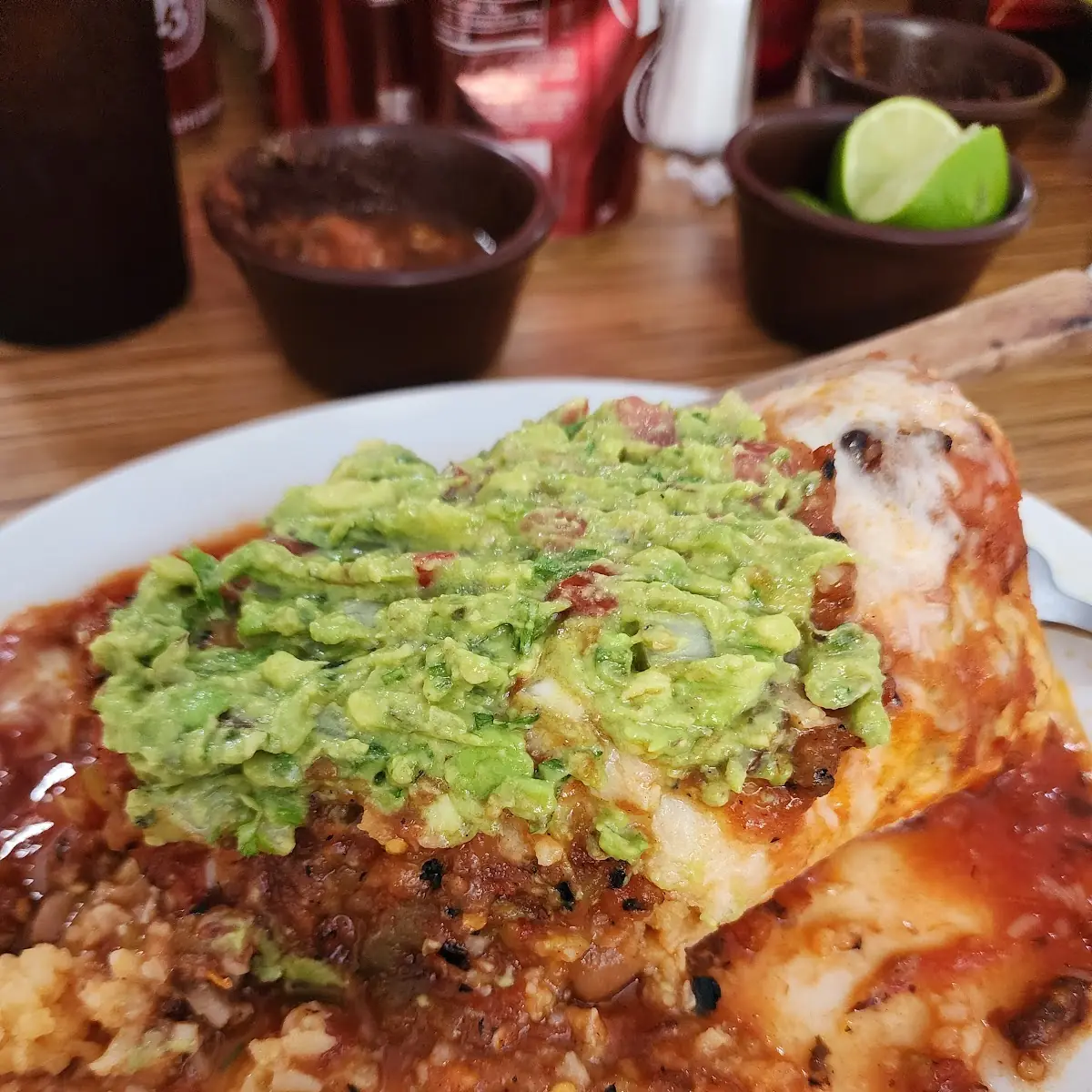 Carnitas Burrito Wet with Red Sauce