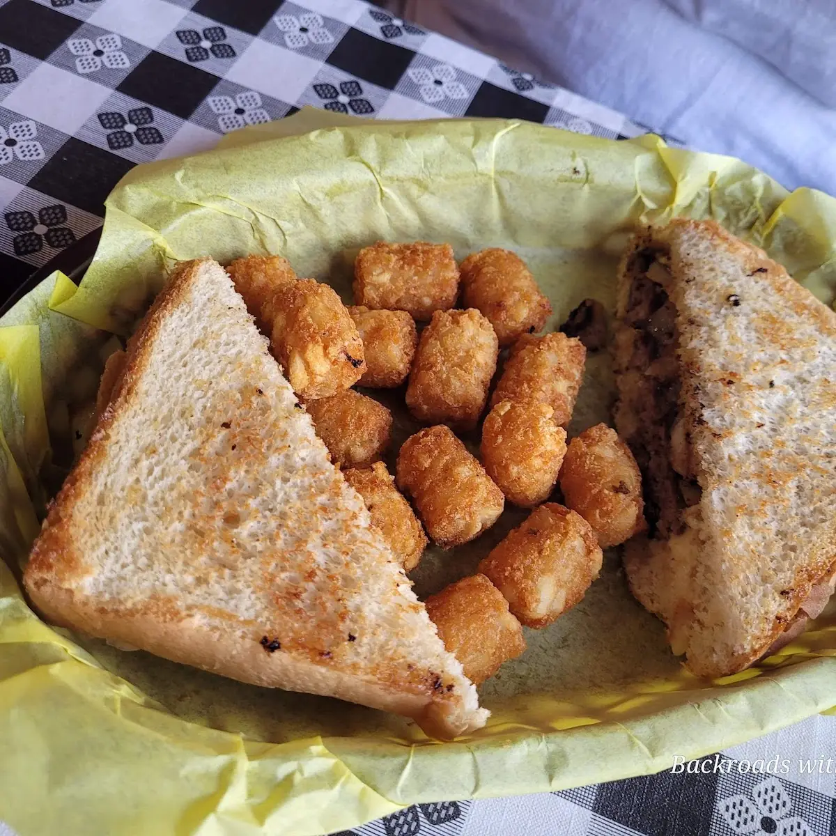 Patty Melt with Tots