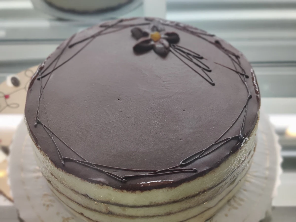 White and Dark Chocolate Mousse Cake