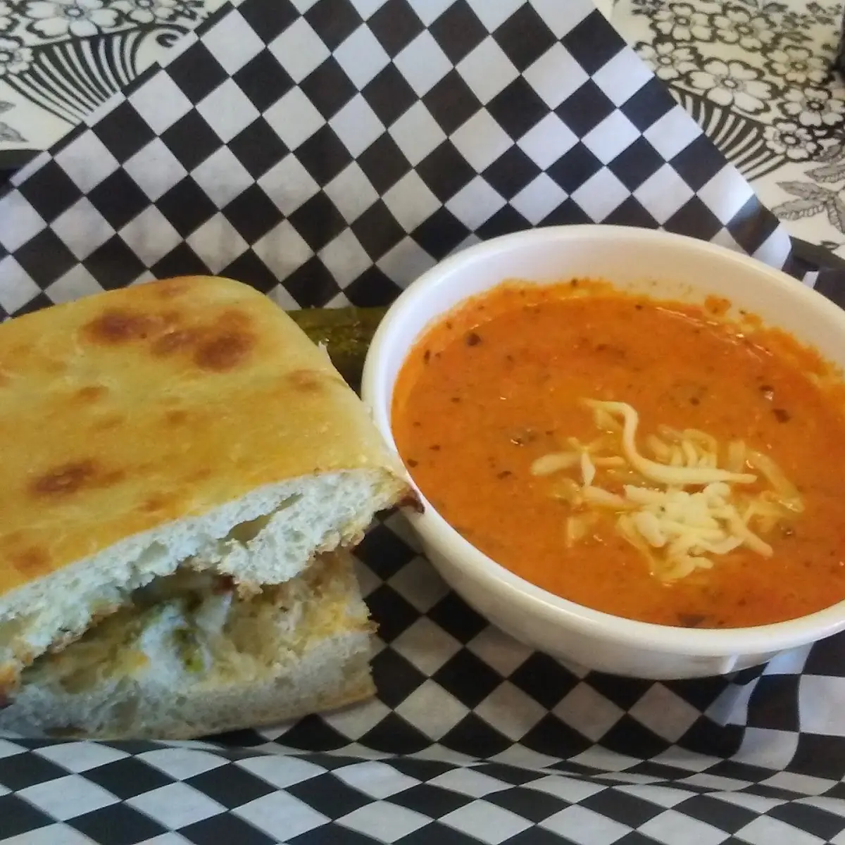 Tomato Basil Soup and Grilled Cheese
