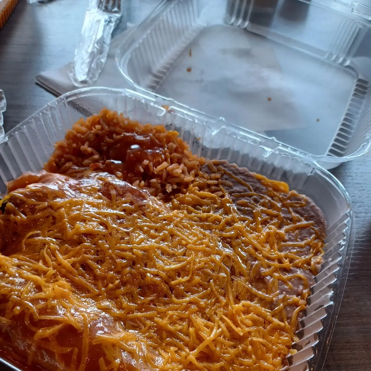 Relleno and Chile Verde Enchilada Plate