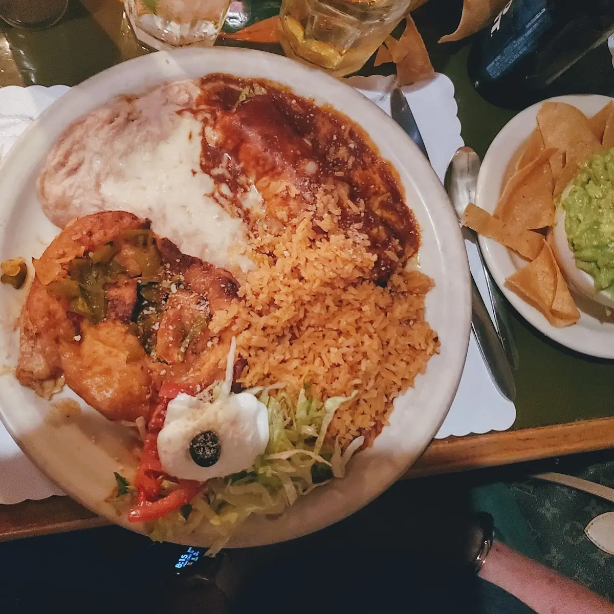 Chicken Enchiladas Y Chile Relleno