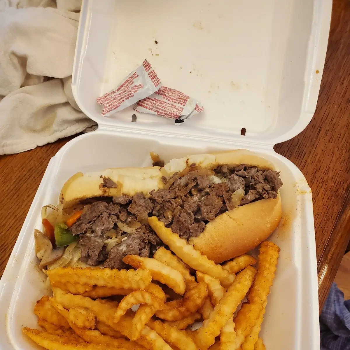 Steak Sandwich and Fries