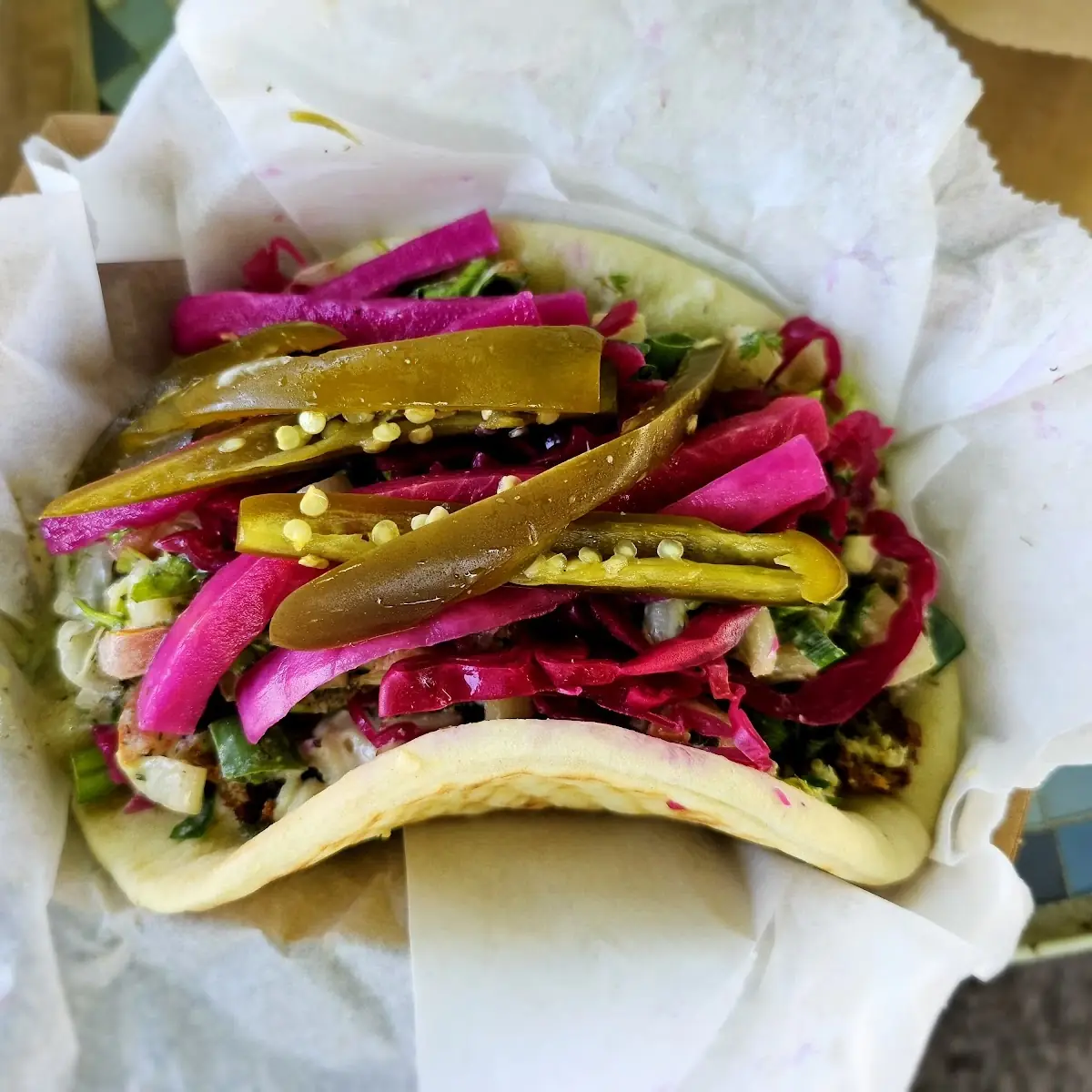 Falafel Sandwich and Hummus