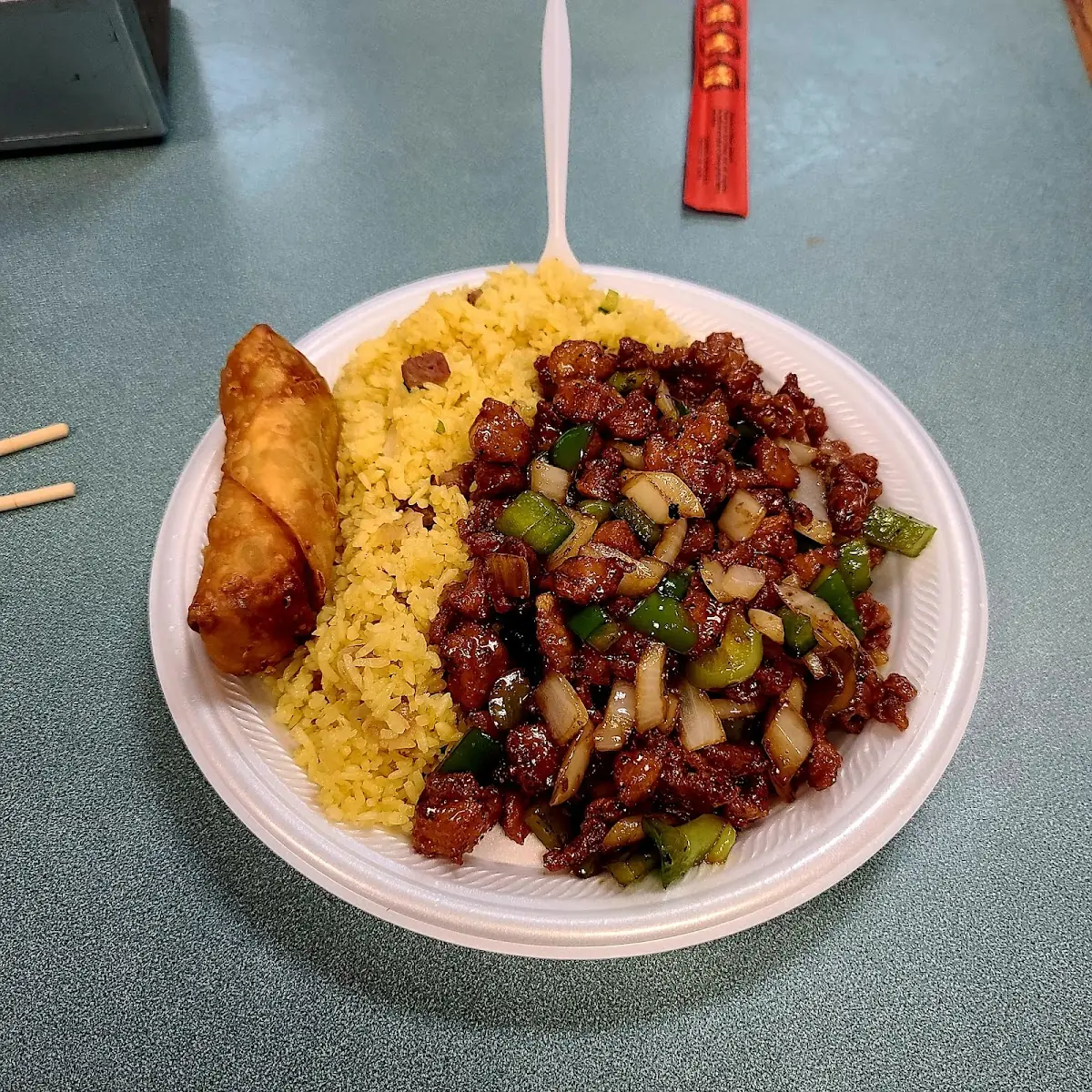 Black Pepper Chicken Fried Rice Egg Roll