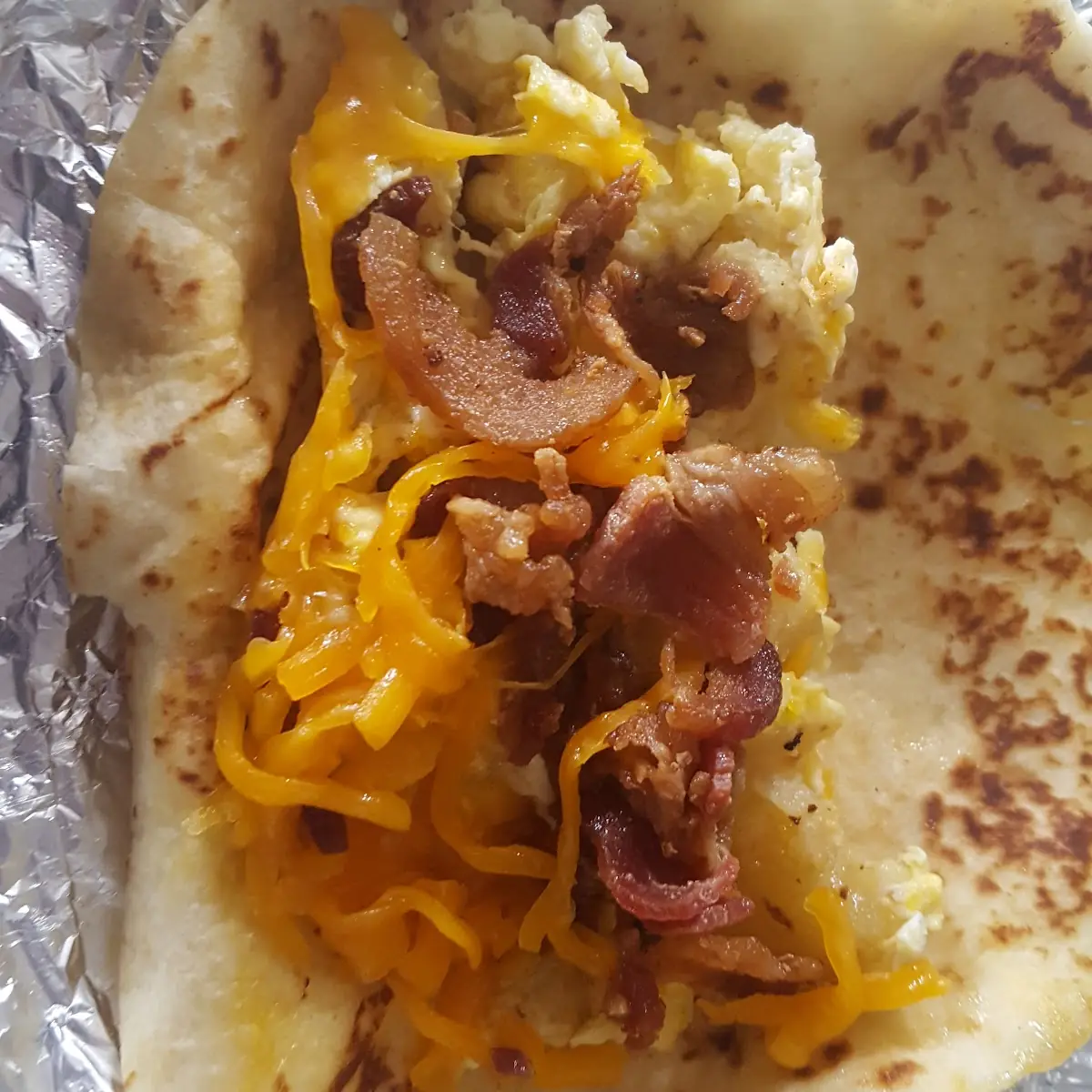 Bacon Egg and Cheese Breakfast Taco