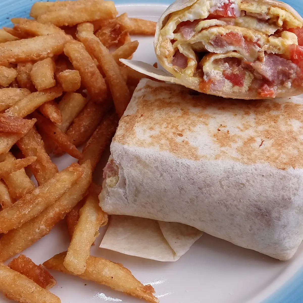 Ham Egg Tomato Wrap