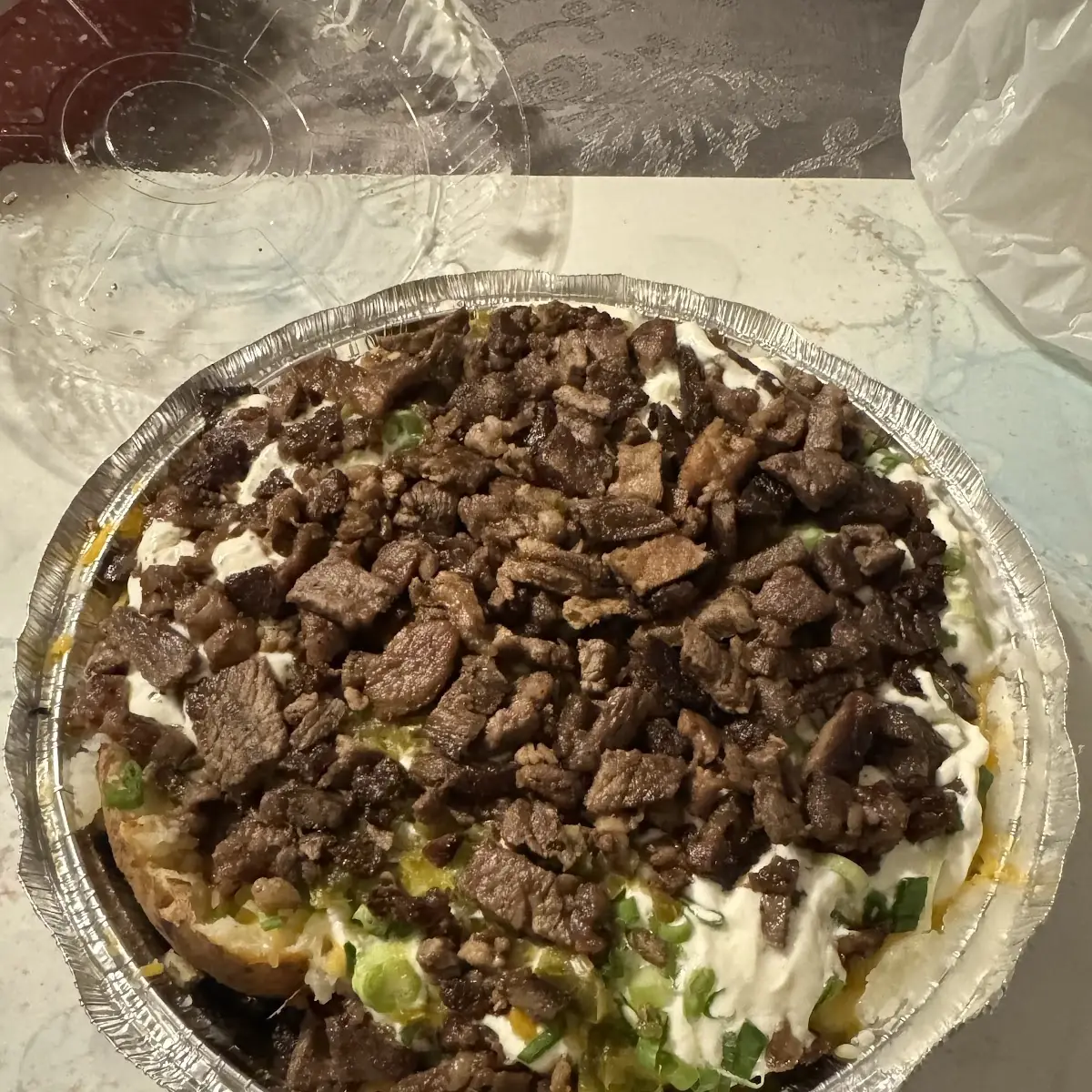 Carne Asada Loaded Baked Potato