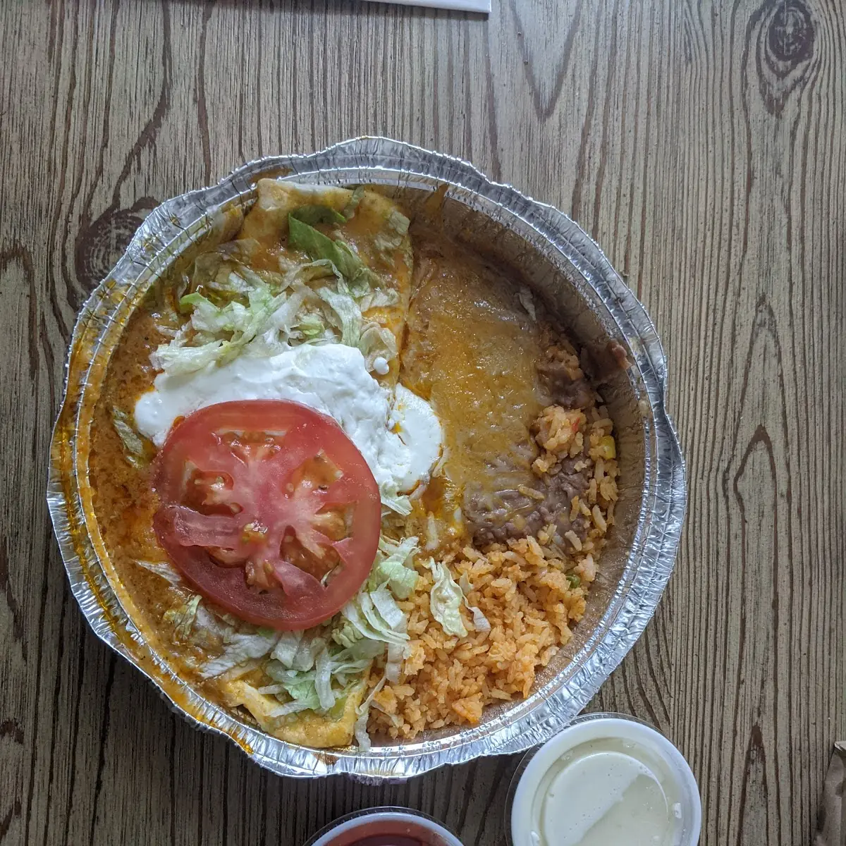 Combination Plate with Green Chile