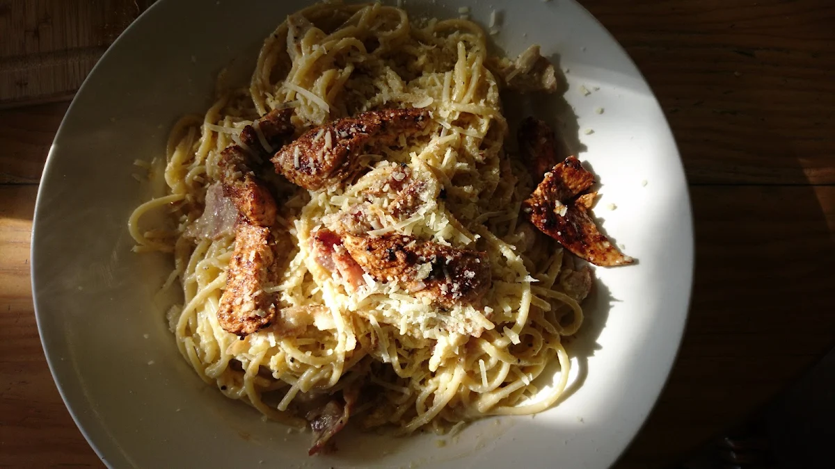 Pasta Carbonara, Vines Cafe & Bar
