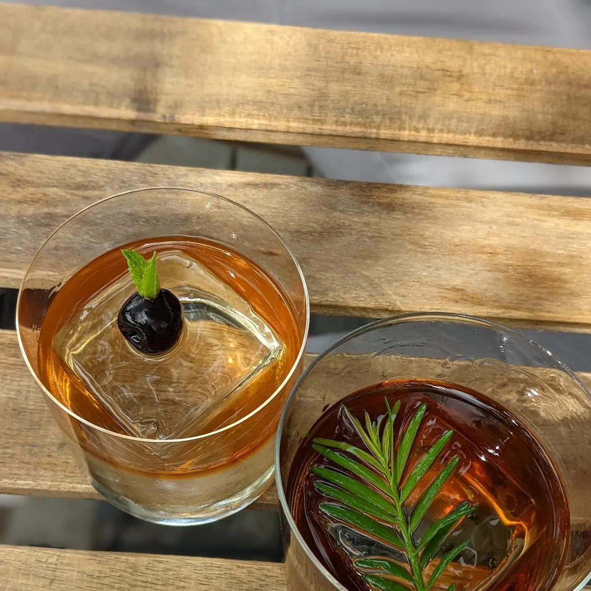 Whiskey Cocktail with Large Ice Cube