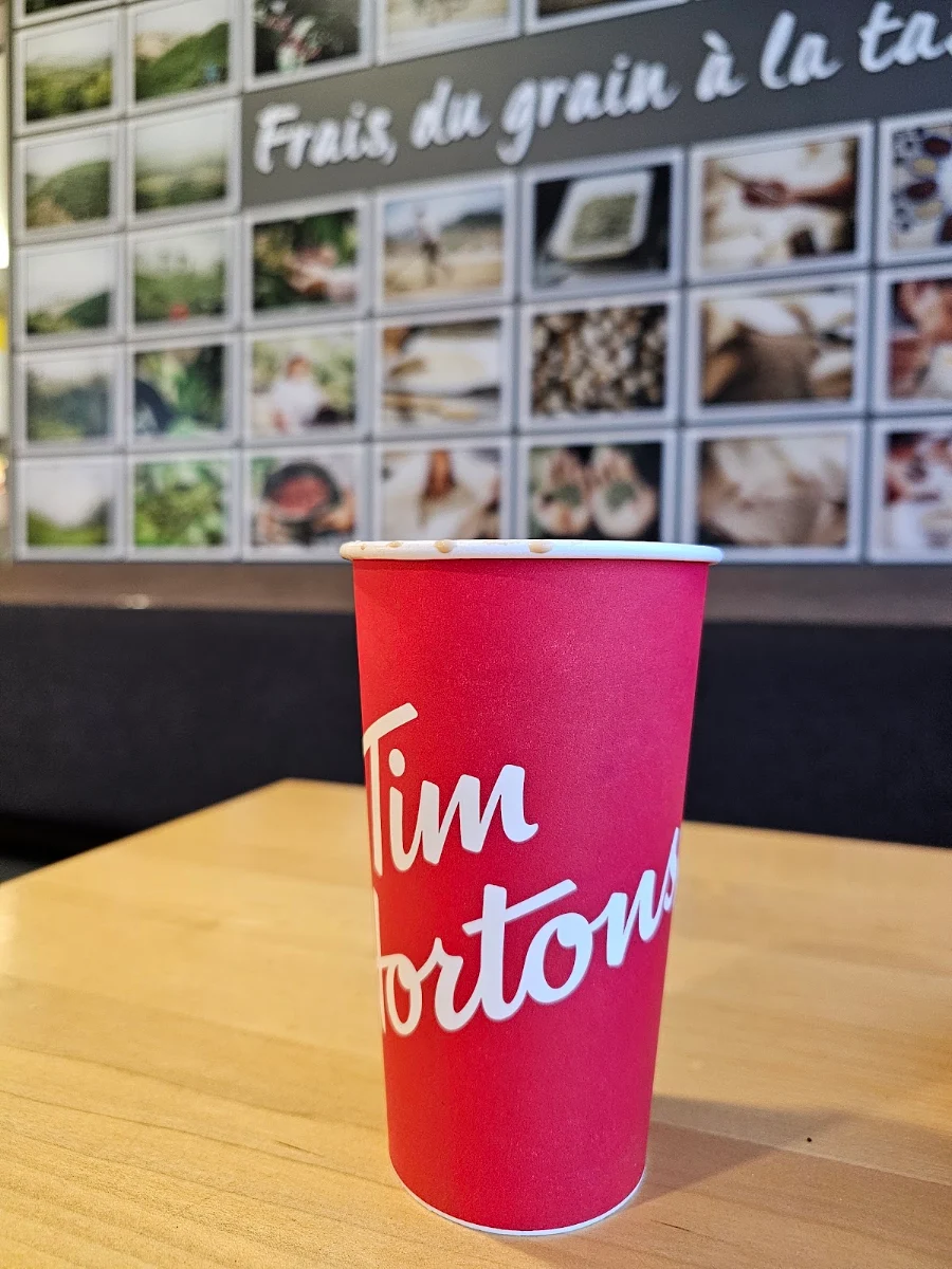 Large Double Double Cofee, Tim Hortons