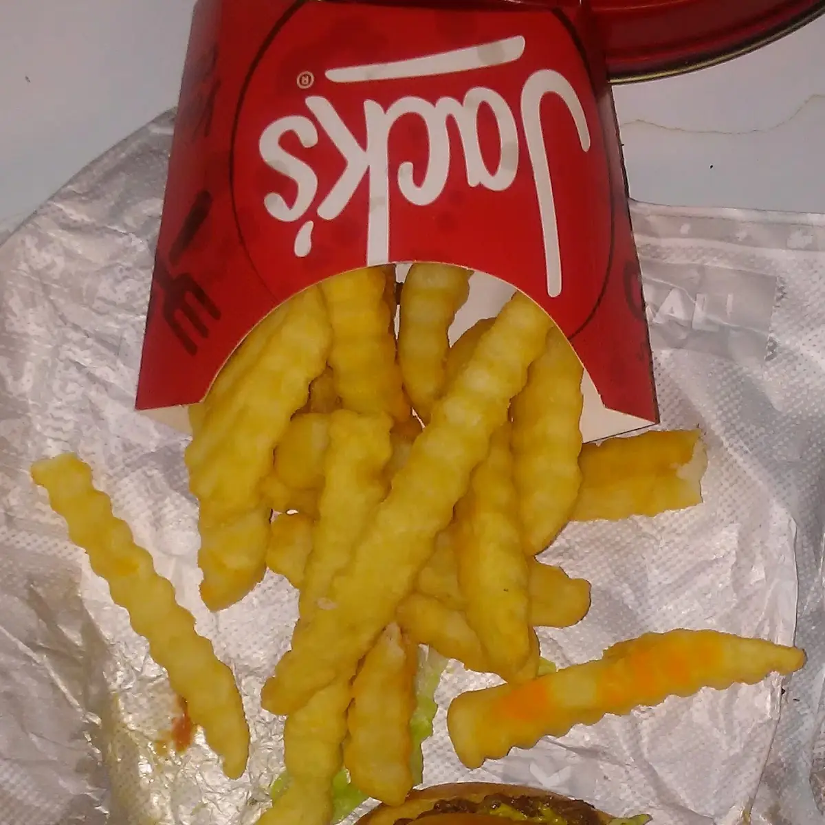 Crinkle Cut Fries and Burger Combo