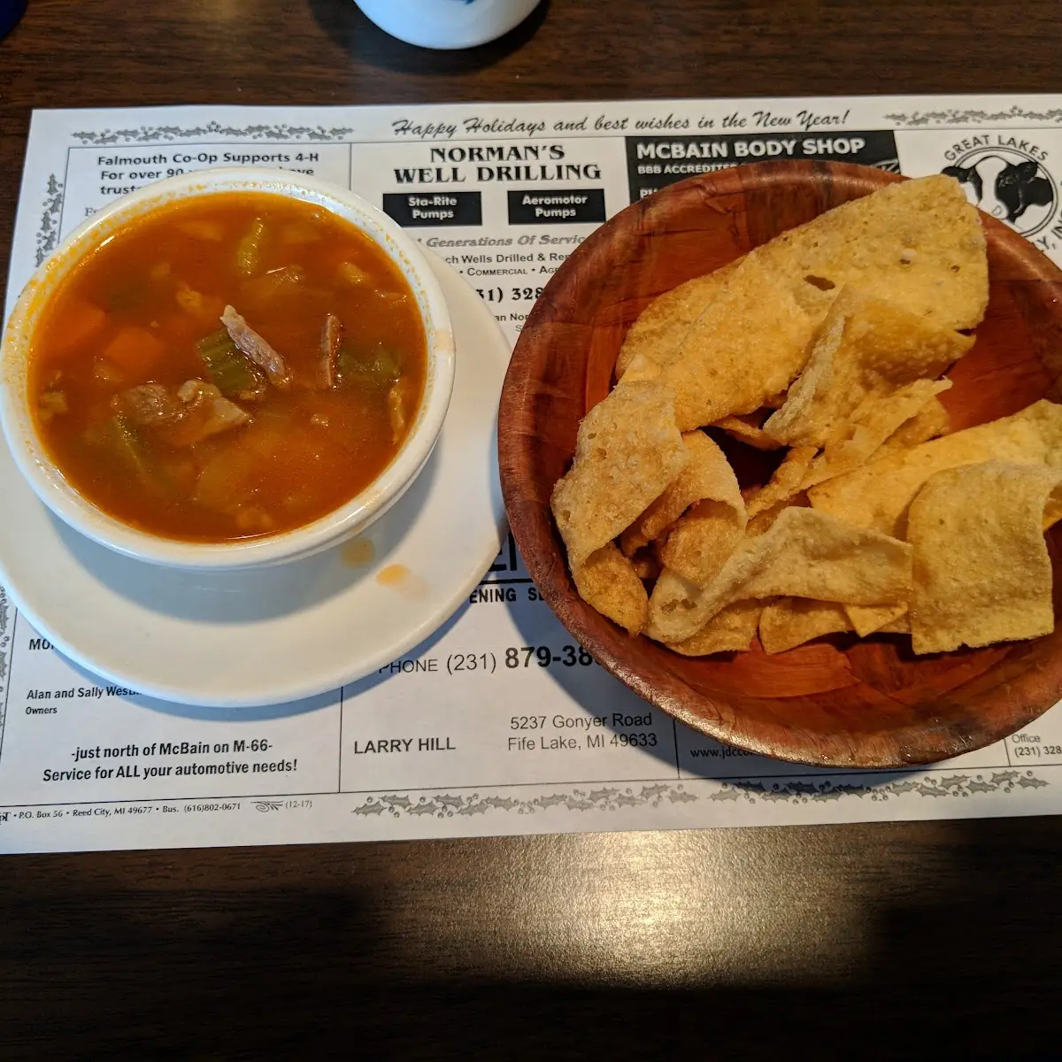 Vegetable Beef Soup and Egg Roll