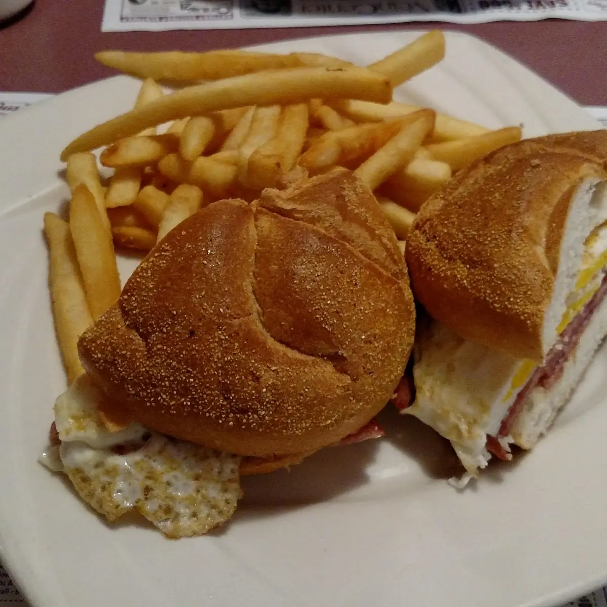 Breakfast Sandwich with Fries