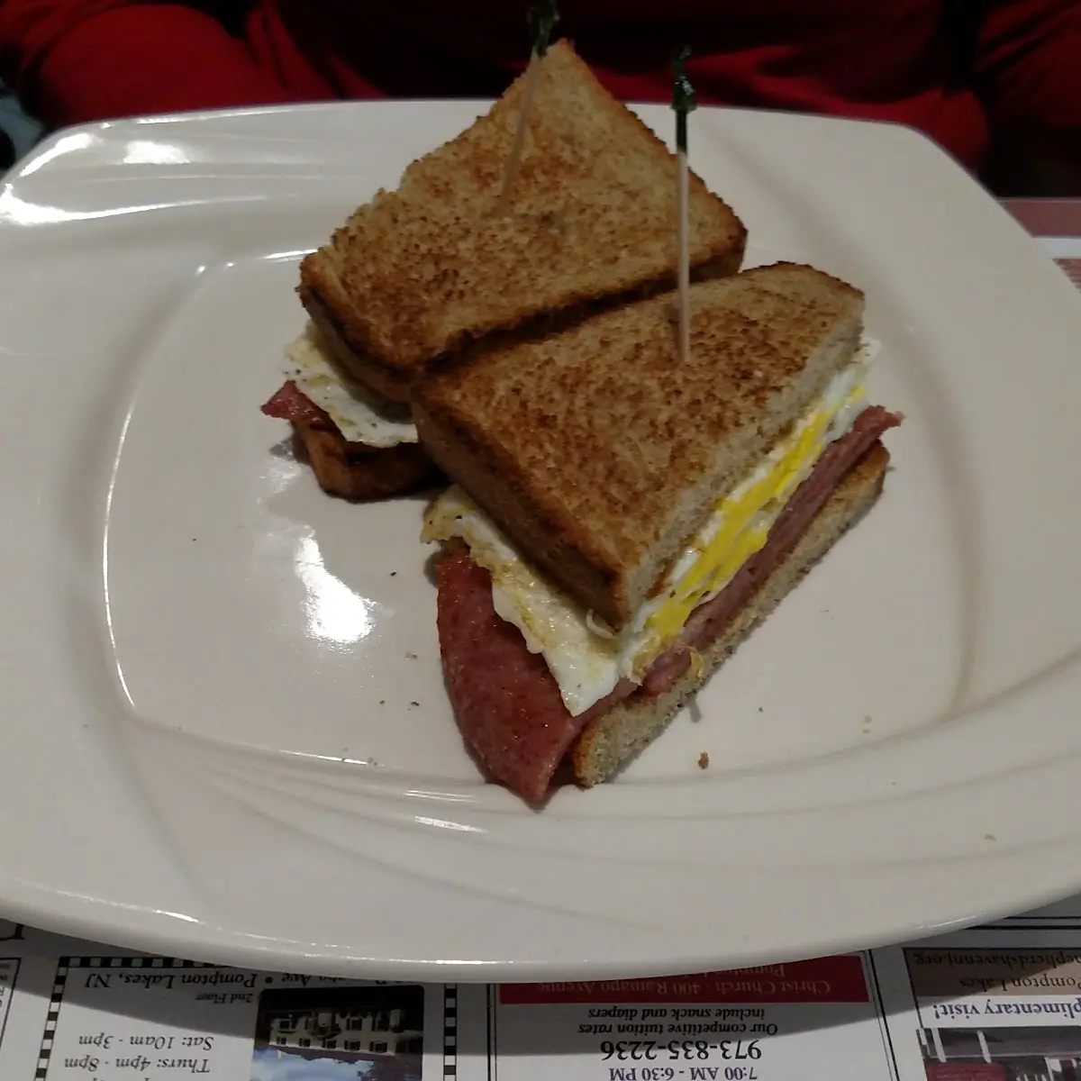 Taylor Ham Egg and Cheese on Wheat Toast