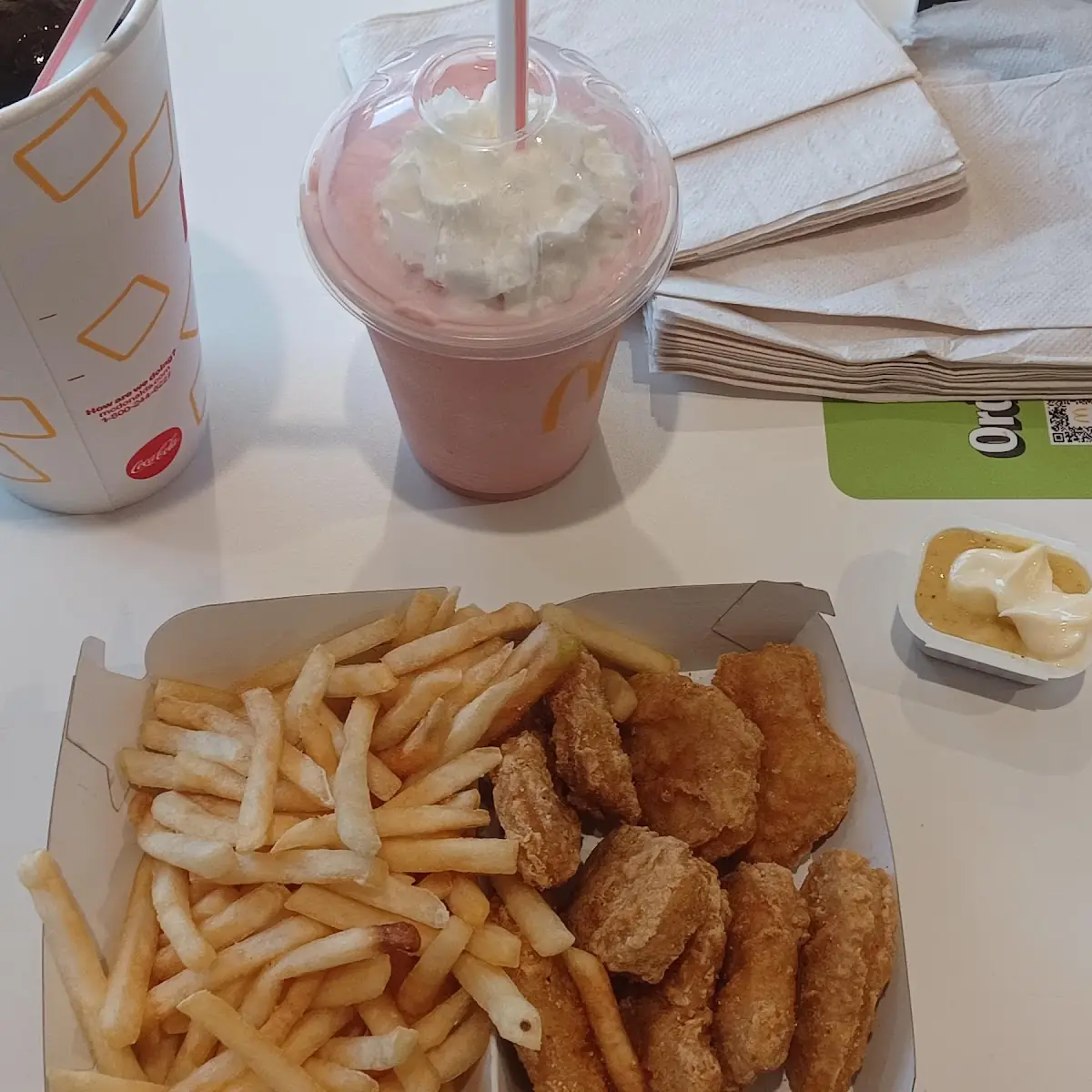 French Fries Chicken Nuggets Strawberry Shake