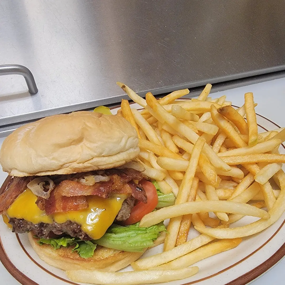 Bacon Cheeseburger and Fries
