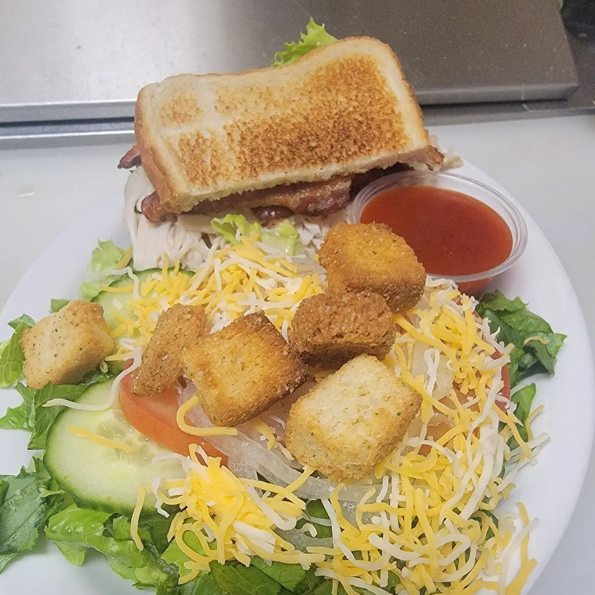 Half Turkey Club with Salad