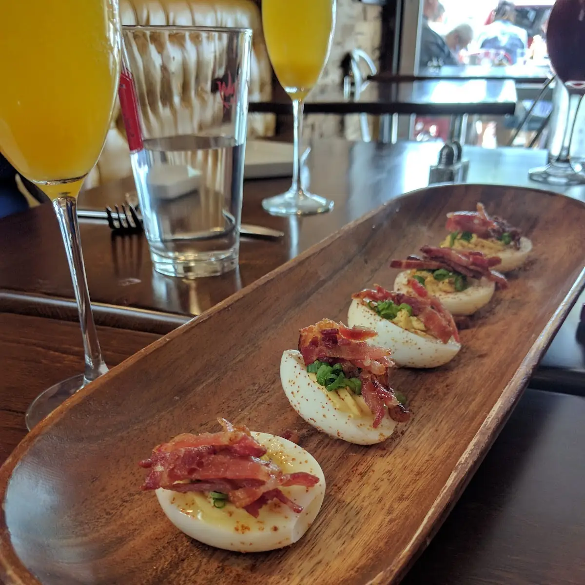 Deviled Eggs with Bacon and Scallion