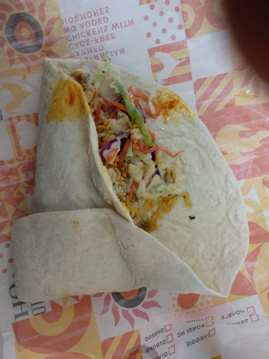 Pulled Chicken Wrap, Oporto Blacktown
