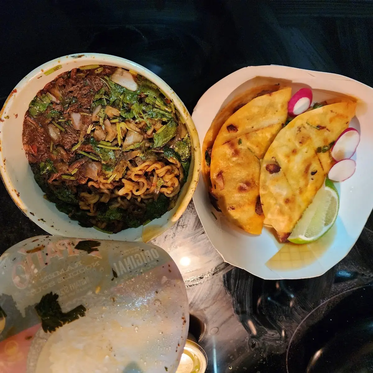 Birria Ramen and Tacos